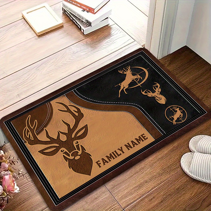 Hunting Outdoor Rug - VIKAMA エルクスカルトーテムハンティングテーマアウトドアドアマット複数のターゲットデザイン機能付きラグ寝室用カーペットリビングルーム用