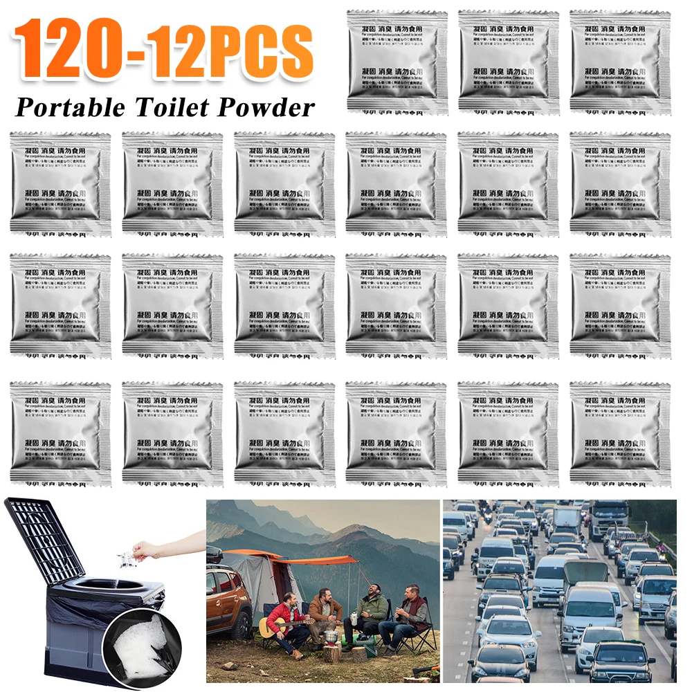 Outdoor Hunting Toilet - 120-12 個キャンプトイレ化学薬品液体廃棄物ゲル化消臭粉末エコ吸収ゲルキャンプトイレポータブルトイレ用