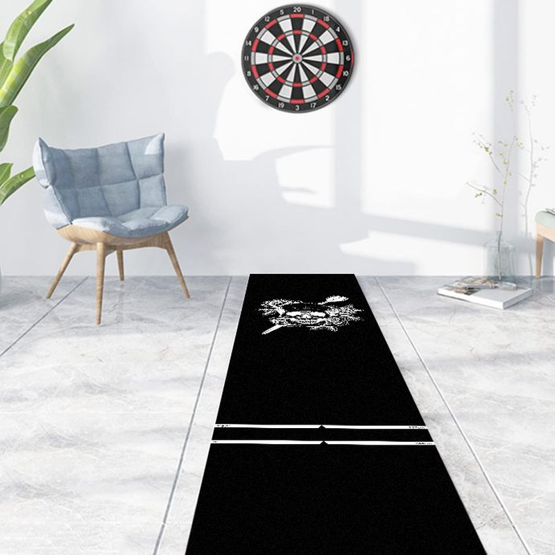 Hunting Outdoor Rug - VIKAMA素朴な鹿柄ダーツマット、オケ色のスローライン、滑り止めフロアマット、ニュートラルなハンティング装飾、ソフトスチールチップダーツ用、ホームアクセサリー