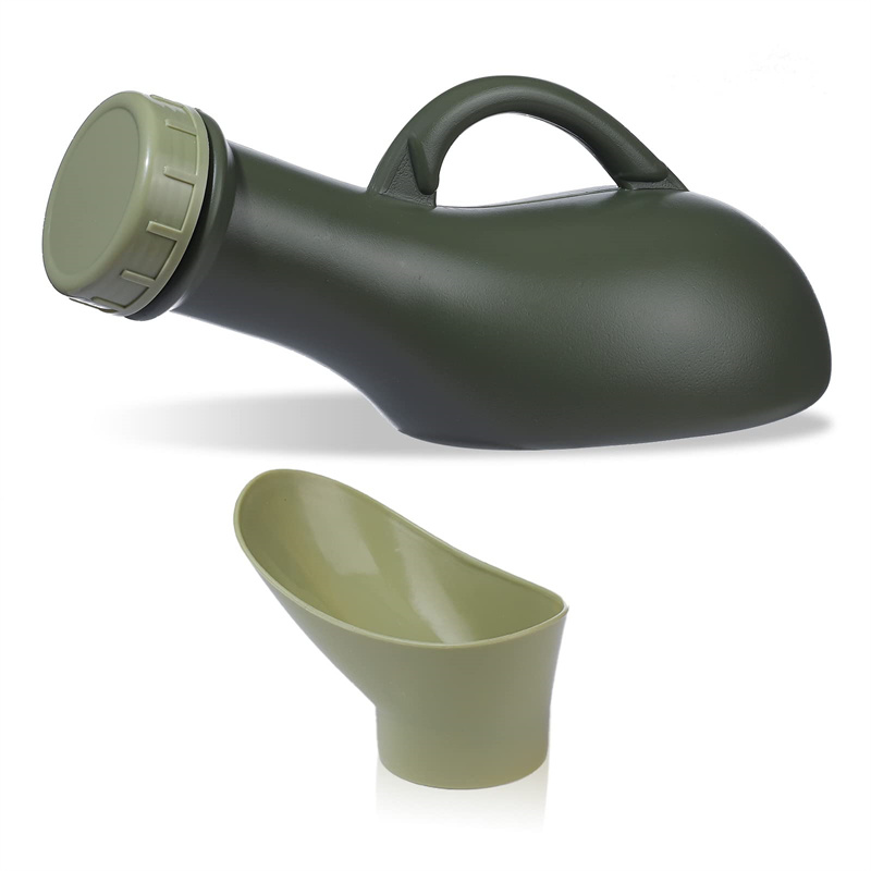 Outdoor Hunting Toilet - 転倒防止蓋付きポータブル小便器、ポータブルトイレおしっこボトル、交通量、ハイキング、キャンプ患者用のこぼれ防止小便器、1000ml