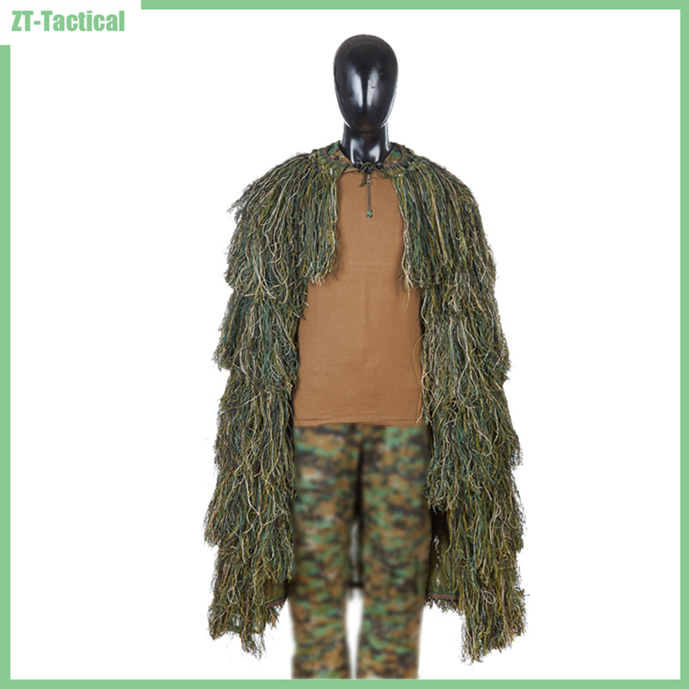 Ghillie Suit Woodland - 軽量タクティカルスナイパーハリートップ、エアソフトピンボール、ポンチョスーツ、木工用