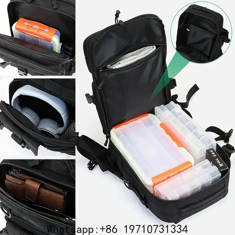 1000D防水バックパックタックル収納バッグ、ダブルショルダ - Outdoor Hunting Backpack のレビューと価格