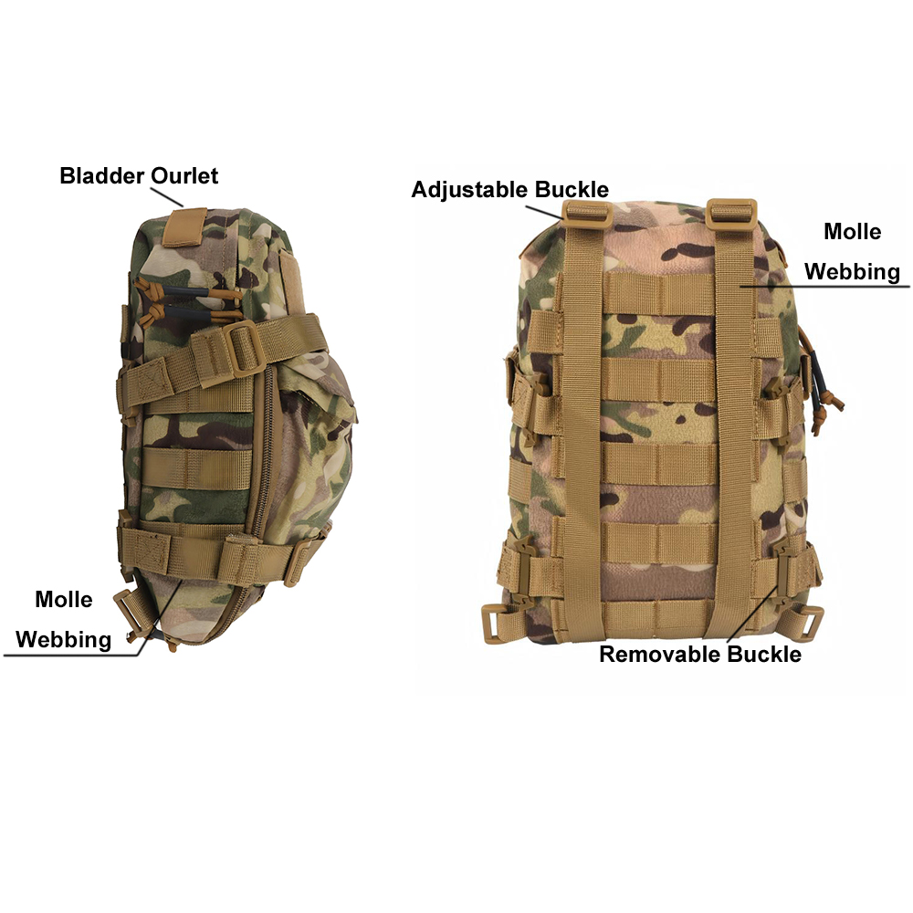 ミニ水分補給バッグ屋外の戦術的なバックパック水袋キャリアジッ - Outdoor Hunting Backpack のレビューと価格