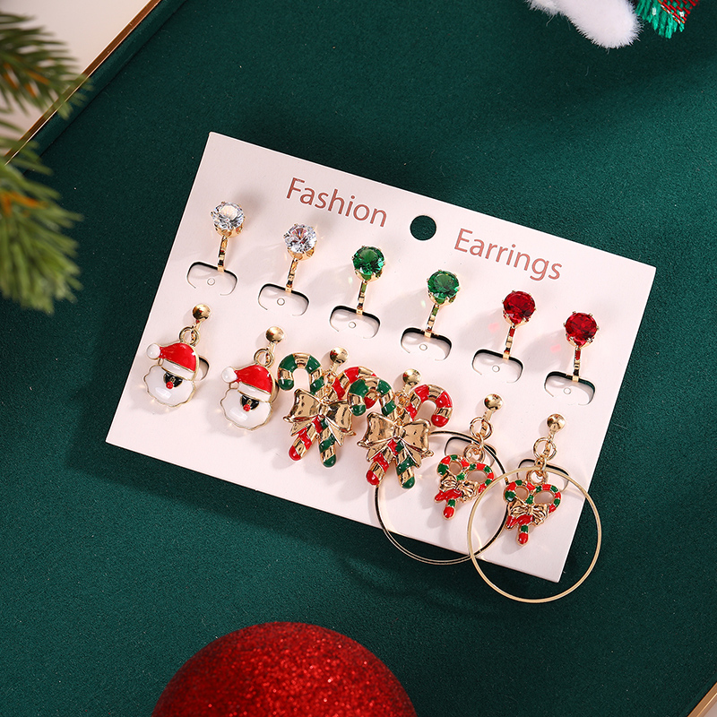 クリスマスの形をした女性用イヤリング,ドリルされていない耳用 - Elk Bugle Call のレビューと価格