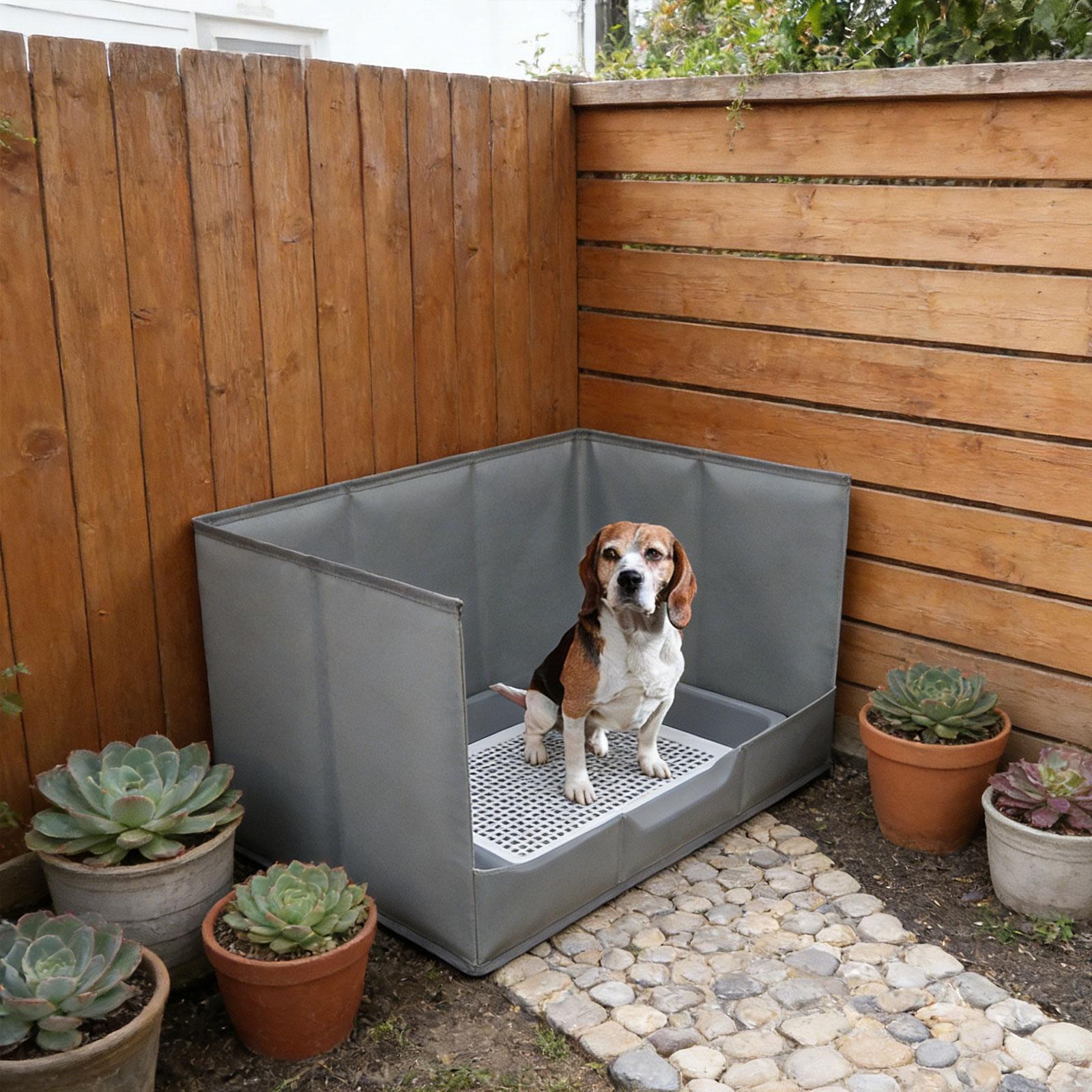 持ち運び可能な室内用犬用トイレトレー、おしっこ壁付き、高保護 - Outdoor Hunting Toilet のレビューと価格