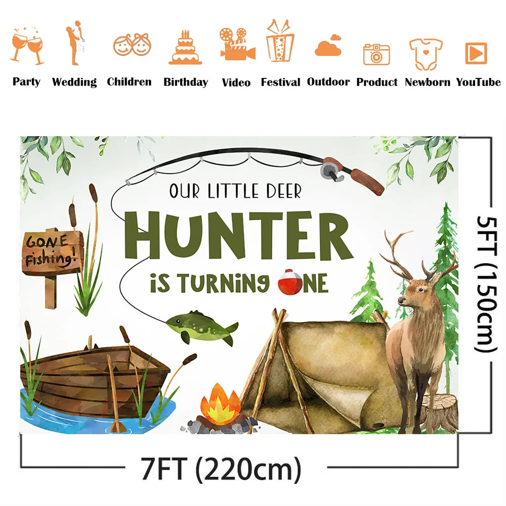 狩猟や釣りのための誕生日の背景,鹿の魚,野外冒険,キャンプ, - Hunting Outdoor Background のレビューと価格