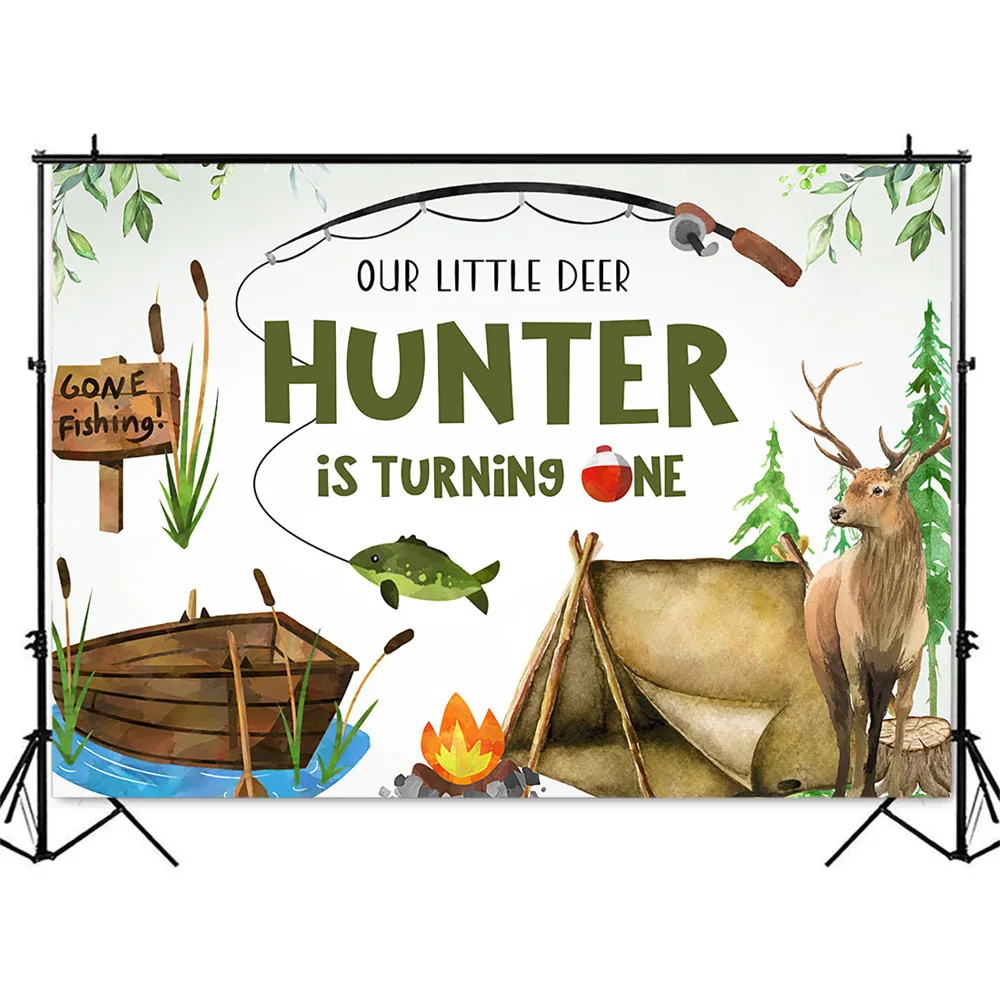 狩猟や釣りのための誕生日の背景,鹿の魚,野外冒険,キャンプ, - Hunting Outdoor Background のレビューと価格