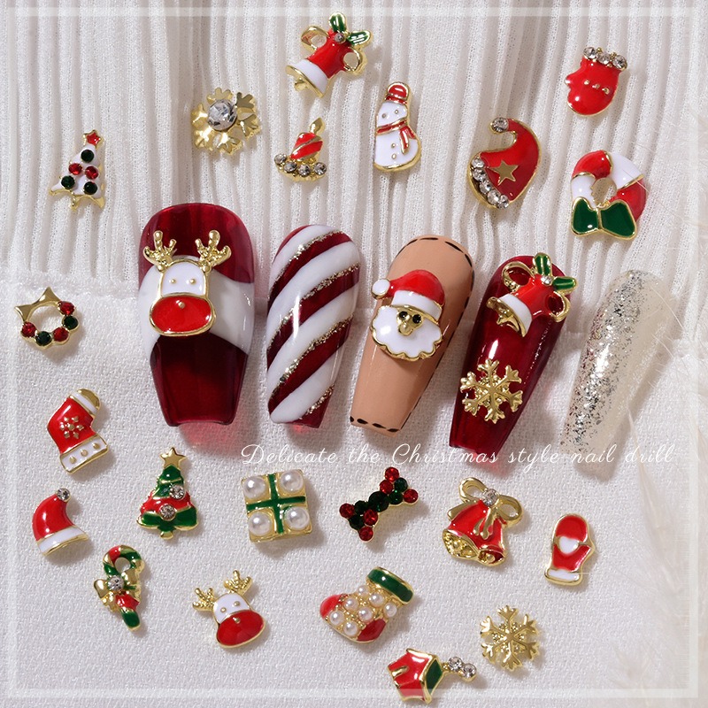 10個入り クリスマス合金ネイルチャーム メタル製スノーフレ - Elk Bugle Call のレビューと価格