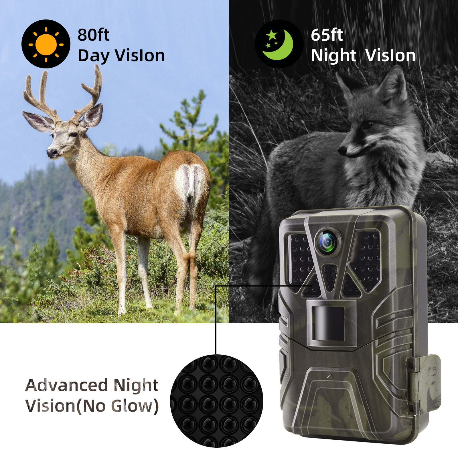野生動物トレイルカメラ 36MP 2.7K HD ナイトビジ - Hunting Outdoor Camera のレビューと価格
