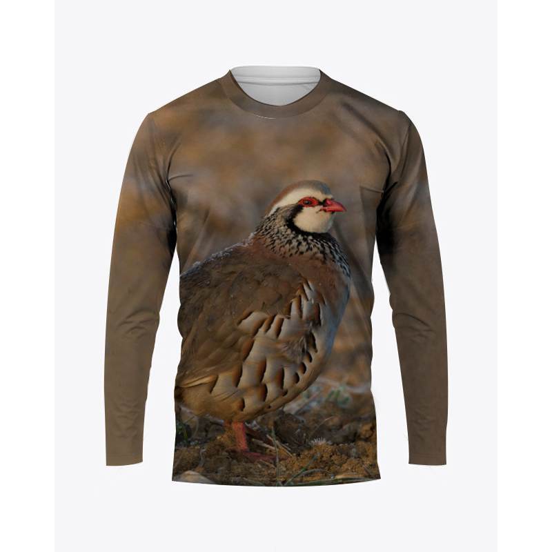 男性と女性のための長袖カモフラージュTシャツ,ウズラの3Dプ - Hunting Quail のレビューと価格