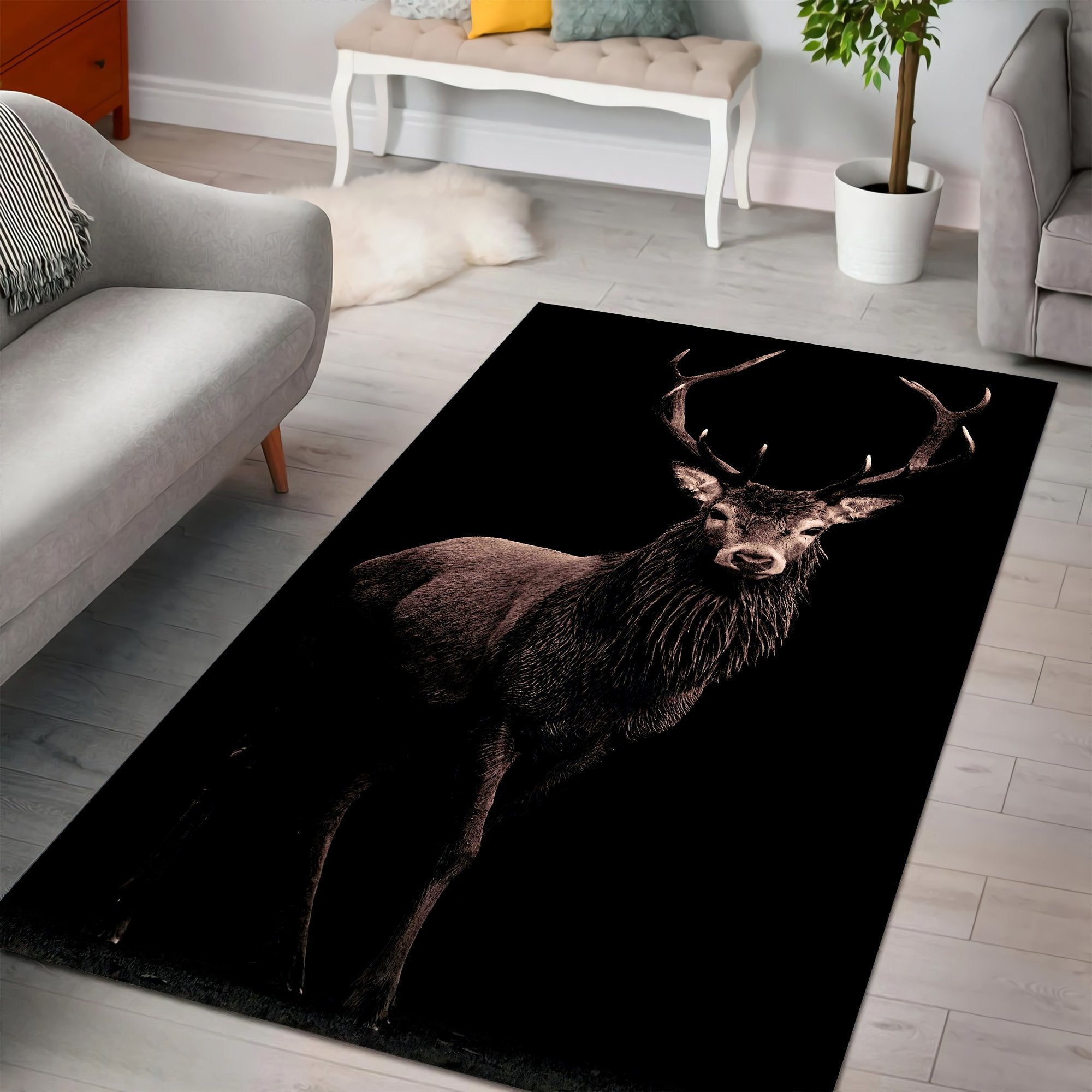 狩猟鹿愛好家ニューファッションエリアラグギフト3Dプリントル - Hunting Outdoor Rug のレビューと価格