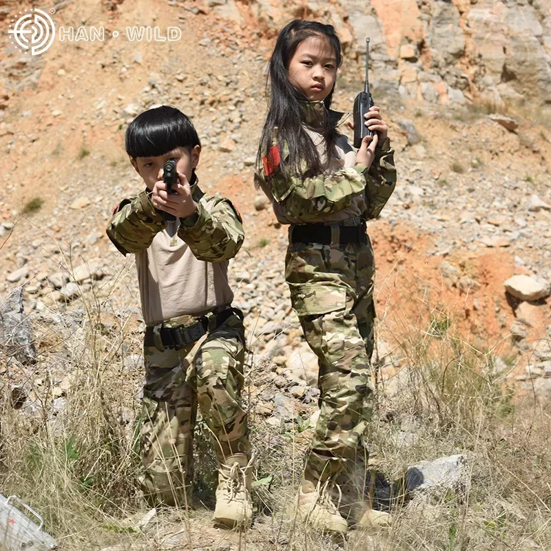 子供のための戦術的なユニフォームセット,狩猟服,ハイキングジ - Hunting Outdoor Clothing のレビューと価格