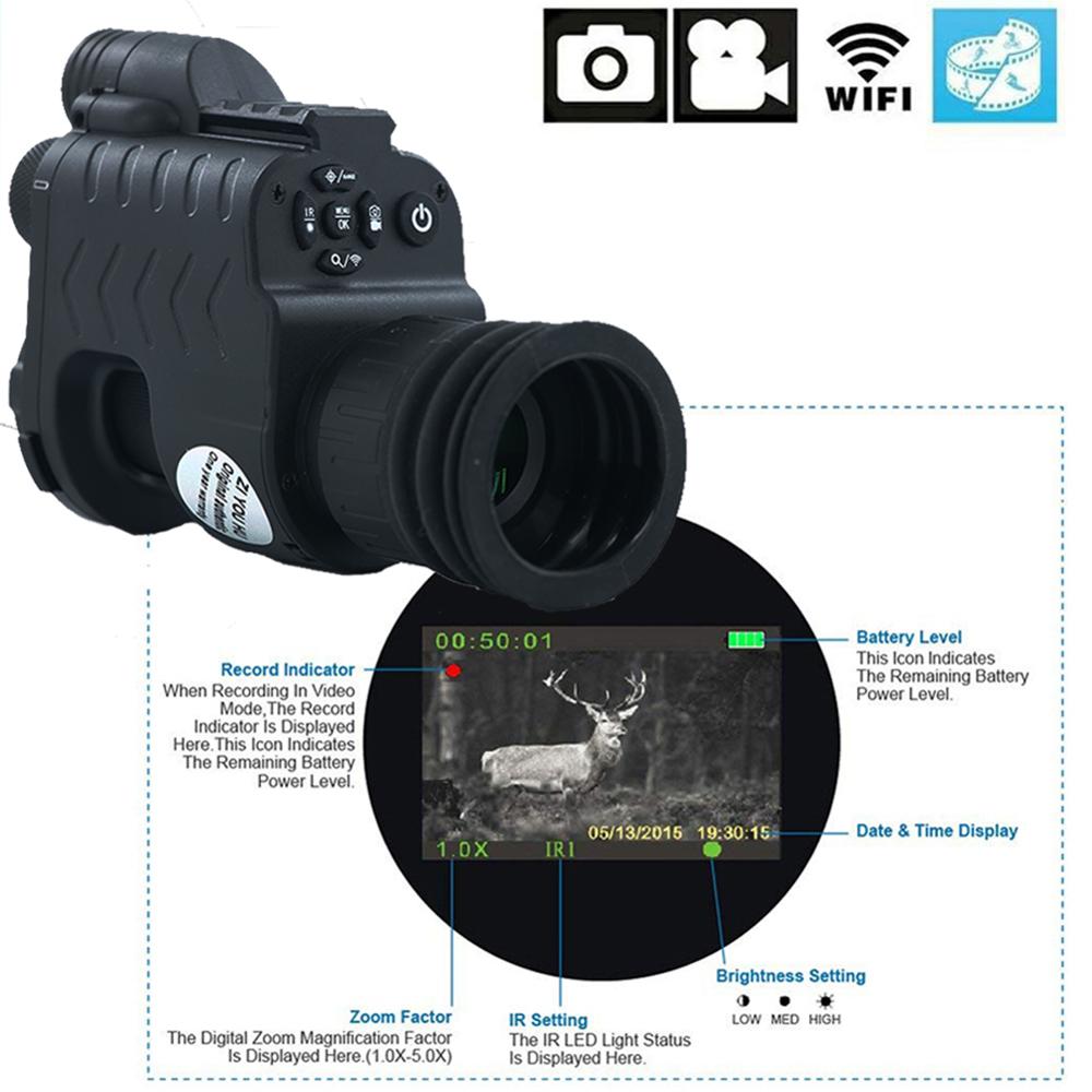 暗視単眼鏡,ライフルスコープ,200mの範囲,IR暗視,光学 - Outdoor Hunting Images のレビューと価格