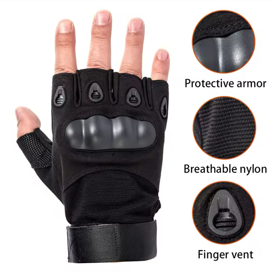 ハーフフィンガー戦術手袋屋外メンズミリタリーグローブハイキン - Outdoor Hunting Names のレビューと価格