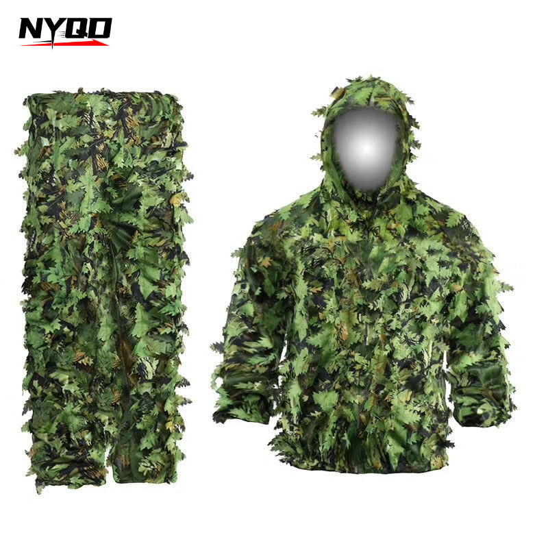 3Dリーフギリースーツ ハンティングカモフラージュ服 ウッド - Ghillie Suit Woodland のレビューと価格