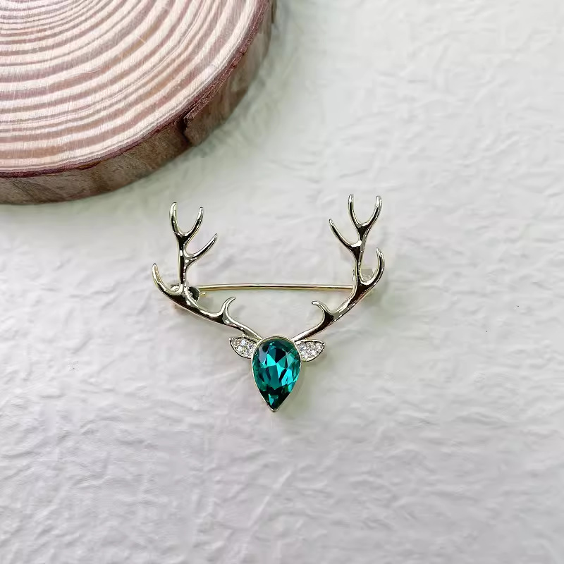 女性と男性のためのクリスタルエルクホーンのブローチ、エレガン - Elk Bugle Call のレビューと価格