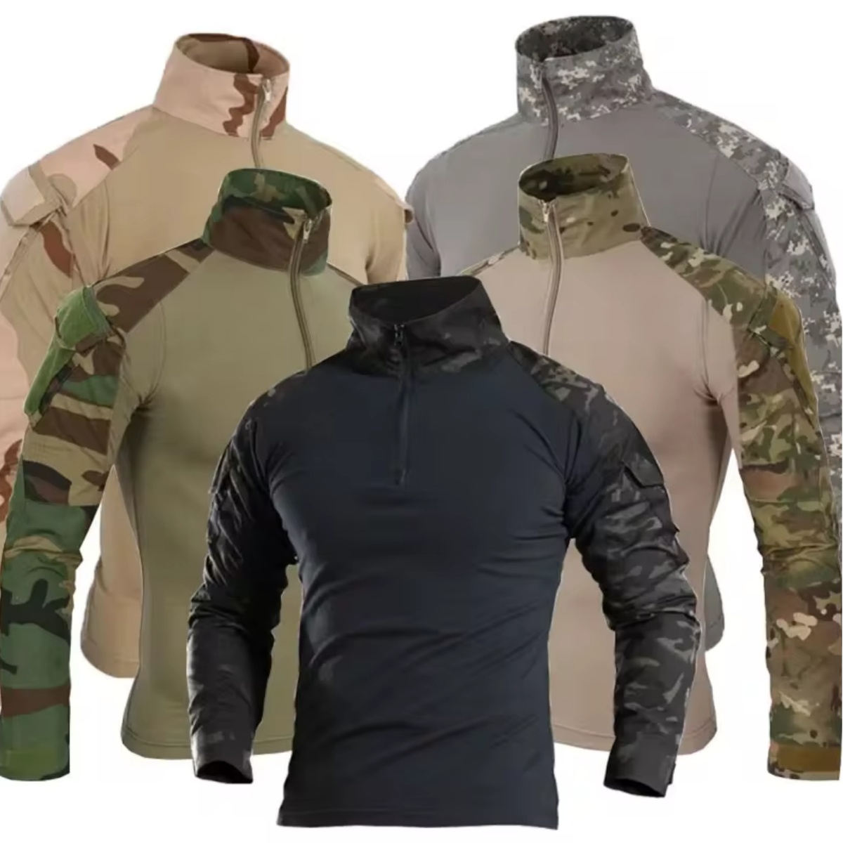 メンズアウトドアタクティカルハイキングTシャツ、戦闘軍事CP - Outdoor Hunting T Shirts のレビューと価格