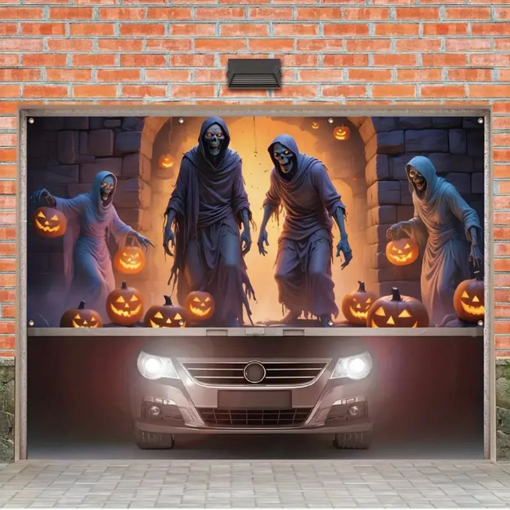 VIKAMA ハロウィンガレージバナー 180x400cm  - Hunting Outdoor Background のレビューと価格