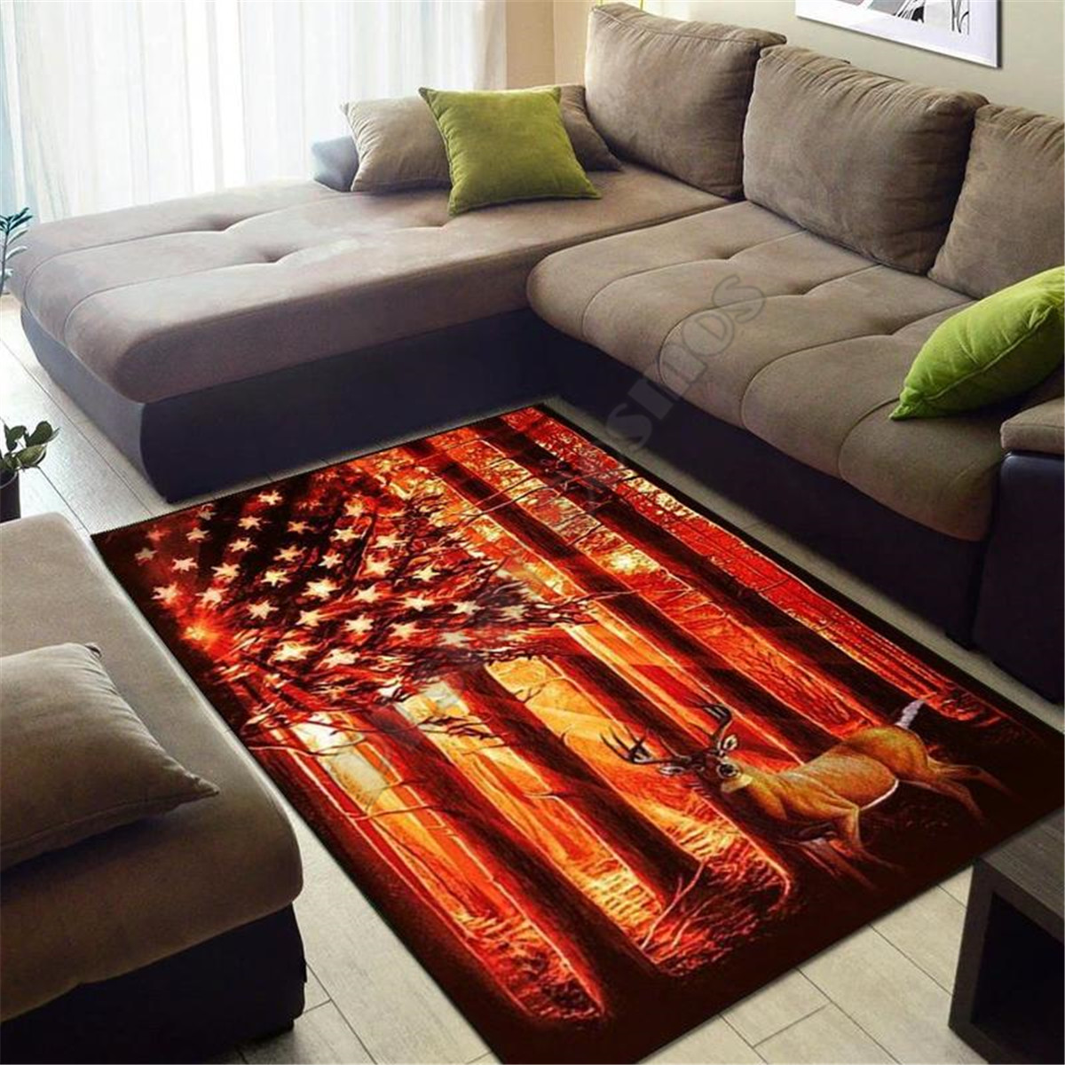 鹿狩りエリアラグ 3Dプリントラグ フロアマット ラグ 滑り - Hunting Outdoor Rug のレビューと価格