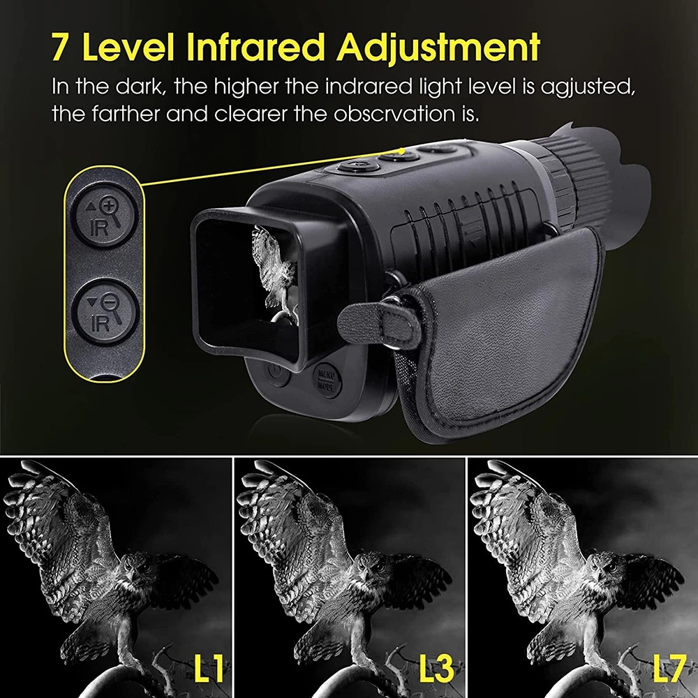 単眼暗視装置1080p hd赤外線カメラ5xデジタルライトズ - Hunting Outdoor Camera のレビューと価格