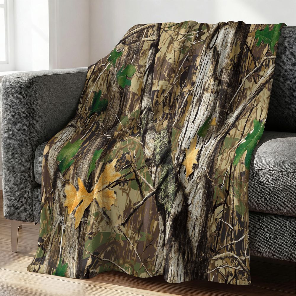 森林迷彩フランネルブランケット ソフトスローラグ 屋外狩猟キ - Hunting Outdoor Rug のレビューと価格
